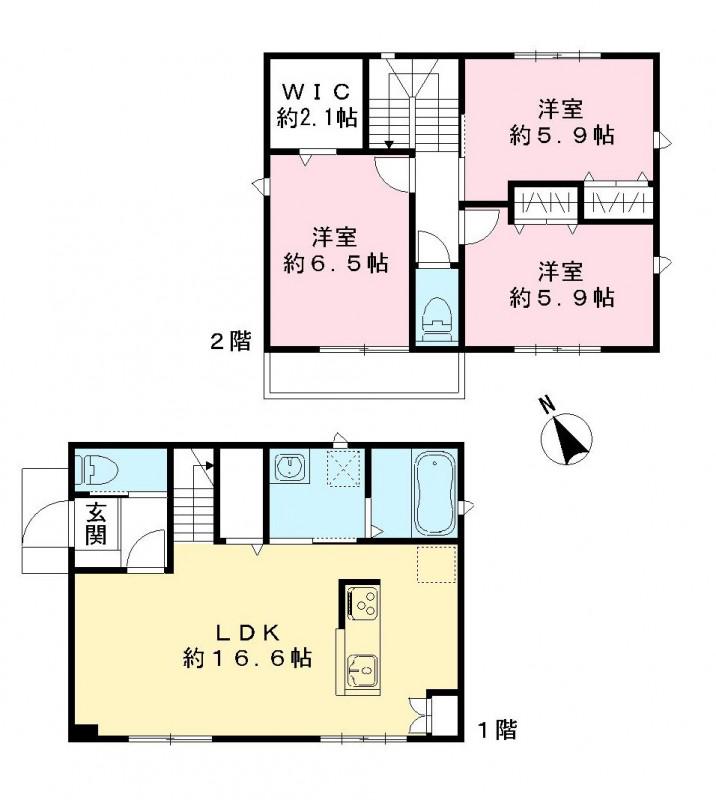 京成電鉄本線 市川真間駅 徒歩14分 2階建 新築(3LDK)の間取り写真