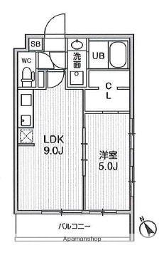 ALIVIS本八幡(1LDK/2階)の間取り写真