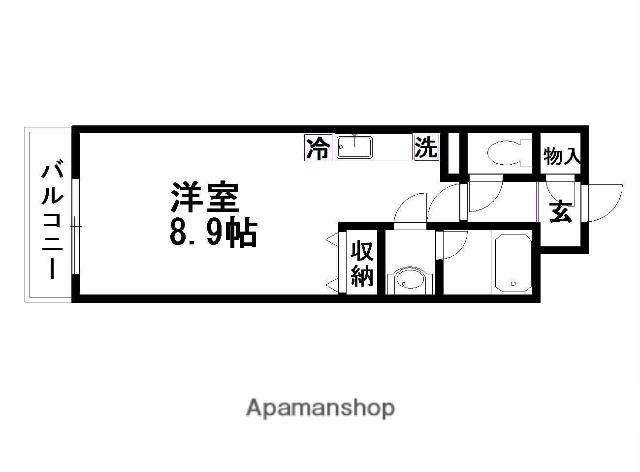 レーベンス八幡(ワンルーム/4階)の間取り写真