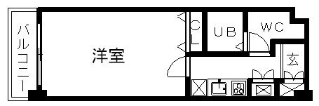 HUMANハイム船橋(1K/10階)の間取り写真