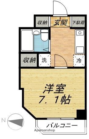 アドサム市川(1K/4階)の間取り写真