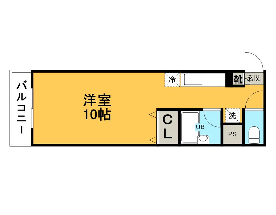 大成ルームズ(ワンルーム/1階)の間取り写真