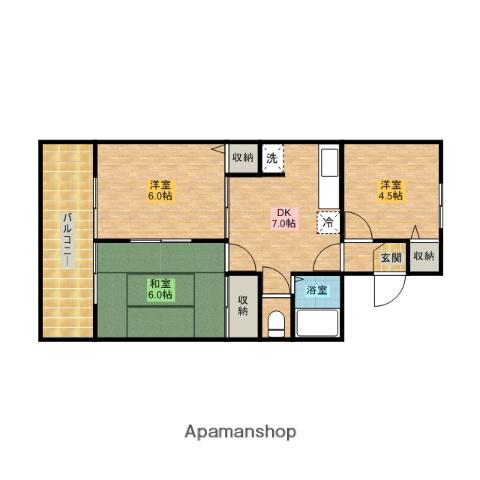 ガーデンホームズⅠ(3DK/1階)の間取り写真