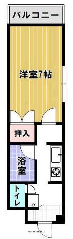 メゾンド宇田川第1(1K/4階)の間取り写真