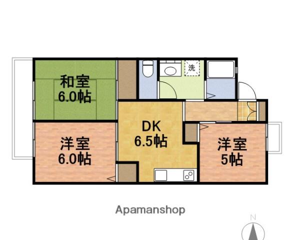 グランディール夏見台(3DK/2階)の間取り写真