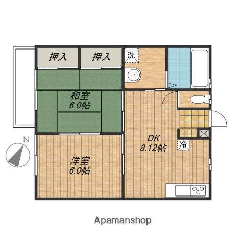 プロヴァンスコート馬込(2DK/2階)の間取り写真