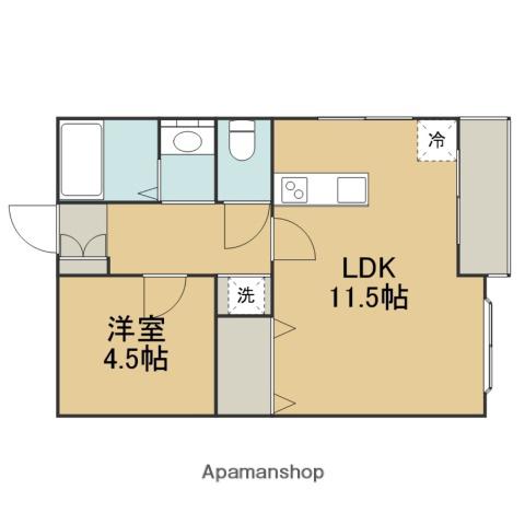 ジュネス水谷(1LDK/3階)の間取り写真