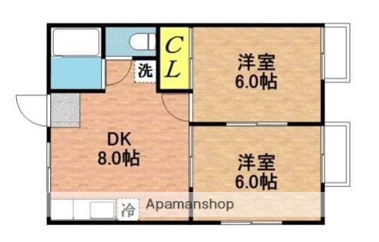 カーサエイA棟(2DK/2階)の間取り写真