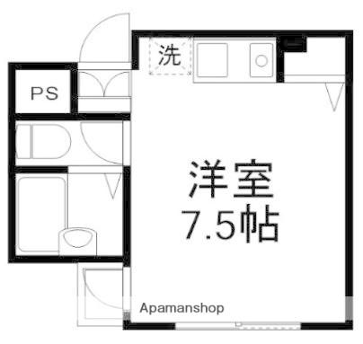 プライオリティ本中山(ワンルーム/1階)の間取り写真