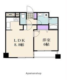 コスモ市川(1LDK/9階)の間取り写真