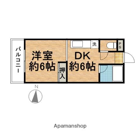 エスポワール船橋(1DK/4階)の間取り写真