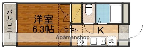 ニューサンハイツⅡ(1K/2階)の間取り写真