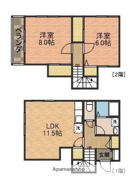 カーサプエンテ(2LDK/1階)の間取り写真