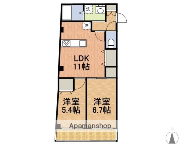 ドエル・シャンビエン(2LDK/1階)の間取り写真