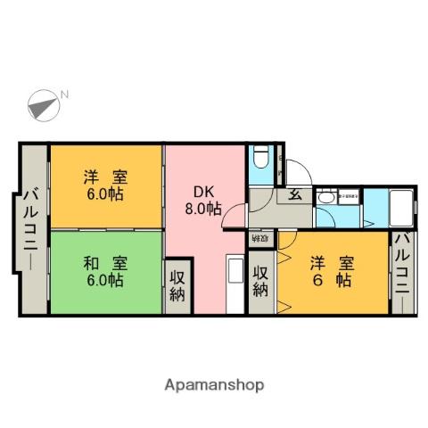 メゾン・シーウインド(3DK/3階)の間取り写真