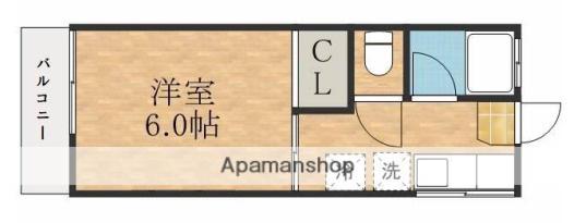 CROSS SQUARE(1K/2階)の間取り写真