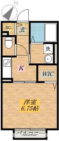 カーザフロレスタ(1K/2階)の間取り写真