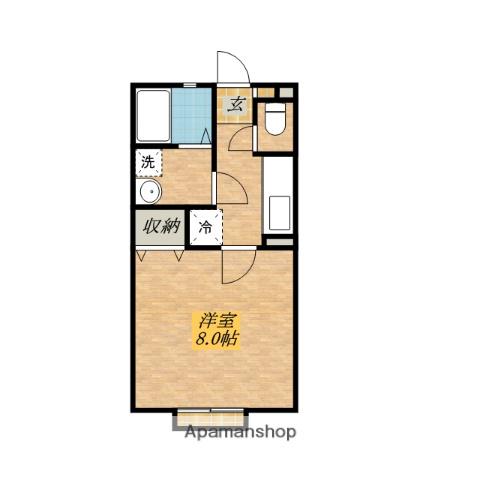 シェスタ(1K/1階)の間取り写真