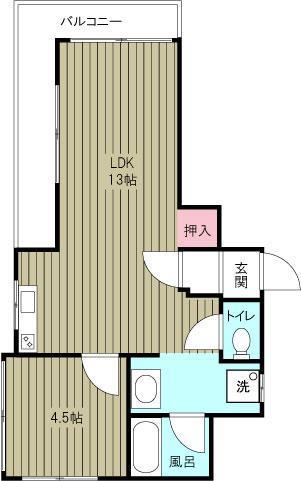 井上マンション(1LDK/3階)の間取り写真