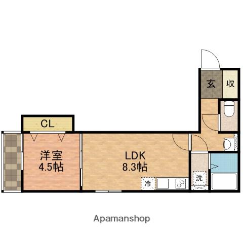 AJ船橋(1LDK/2階)の間取り写真