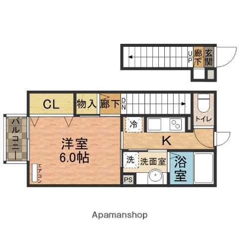 エーデルワイス中山(1K/2階)の間取り写真