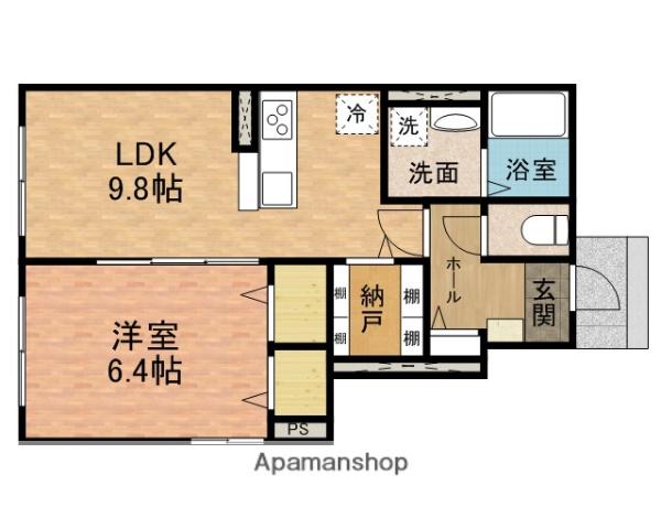東葉高速鉄道 東海神駅 徒歩4分 3階建 築8年(1LDK/1階)の間取り写真