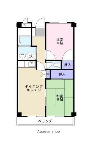 フローラル行徳(2DK/1階)の間取り写真