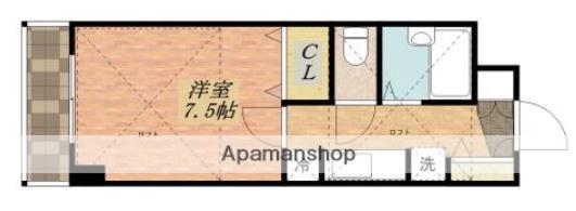 ラフィネパルク(1K/4階)の間取り写真