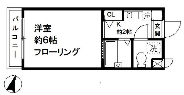 FULL WISE II(1K/2階)の間取り写真