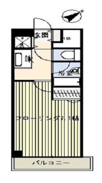 エマーレ行徳(1K/5階)の間取り写真