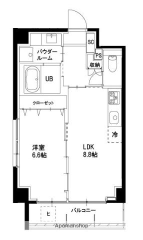 ラヴィベール(1LDK/1階)の間取り写真