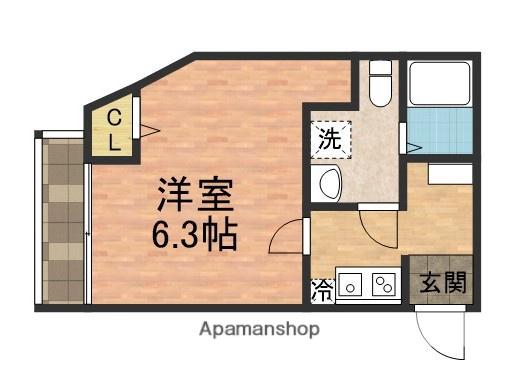 モダンライト中山(1K/1階)の間取り写真