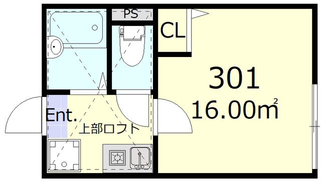 GRACE葛西(1K/3階)の間取り写真