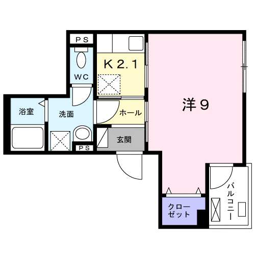 LIBERTY(1K/3階)の間取り写真