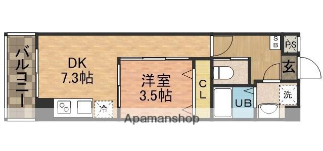 GRAZIE船橋(1DK/5階)の間取り写真