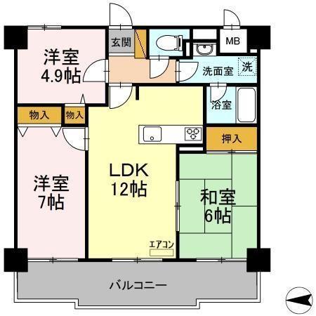 フジヴェール法蓮寺山 2階階 間取り