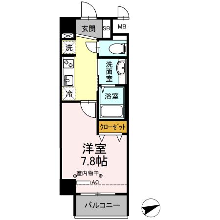 PLUM VILLAGE(1K/3階)の間取り写真