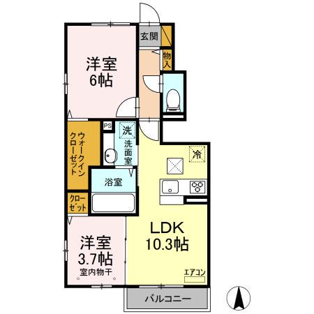 RUINES MAISON3(2LDK/1階)の間取り写真