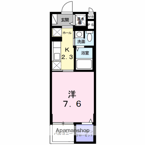 ベル フォルム エスト(1K/4階)の間取り写真