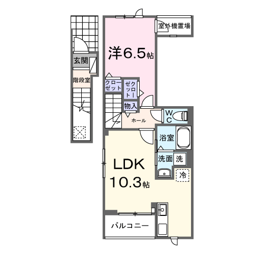 MALIBU(1LDK/2階)の間取り写真