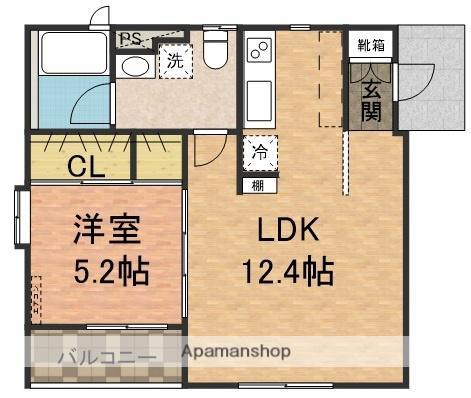 カーザ キアリアⅡ(1LDK/2階)の間取り写真