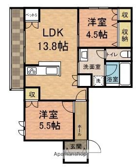 VIE CHANTER(2LDK/2階)の間取り写真