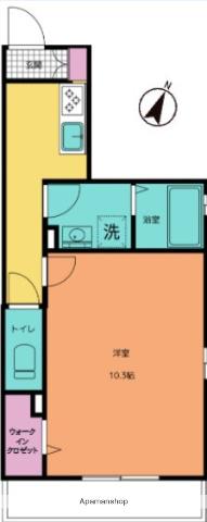 ラ・メール(1K/2階)の間取り写真