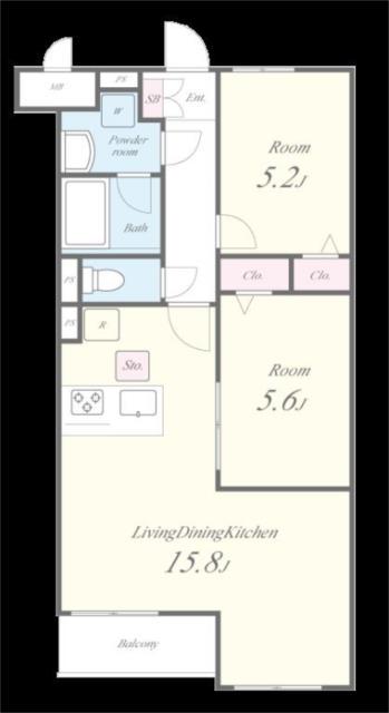 THEIOS SON(2LDK/2階)の間取り写真