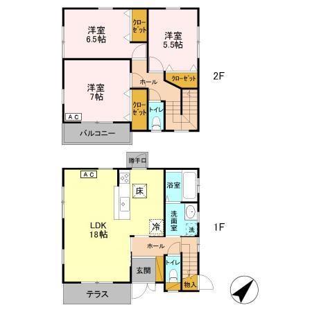 千葉県市川市 2階建 築27年(3LDK)の間取り写真