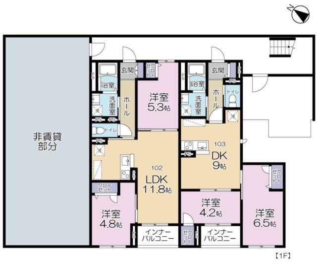 カサブランカ(2DK/1階)の間取り写真