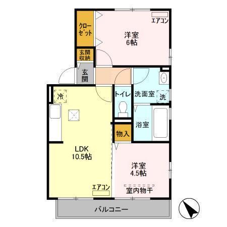 レグルスI(2LDK/1階)の間取り写真