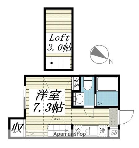 MDM URAYASU2(ワンルーム/2階)の間取り写真