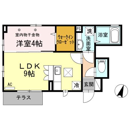 プランタンK瑞江(1LDK/1階)の間取り写真