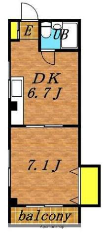 タウンハイツ中山(1DK/2階)の間取り写真
